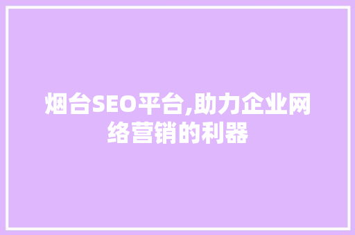 烟台SEO平台,助力企业网络营销的利器