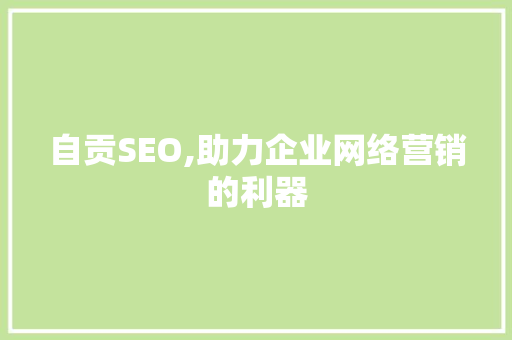 自贡SEO,助力企业网络营销的利器