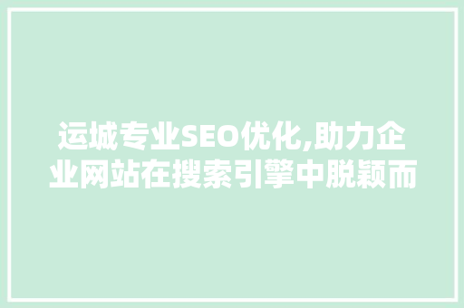 运城专业SEO优化,助力企业网站在搜索引擎中脱颖而出