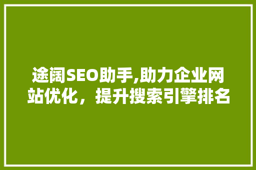途阔SEO助手,助力企业网站优化，提升搜索引擎排名