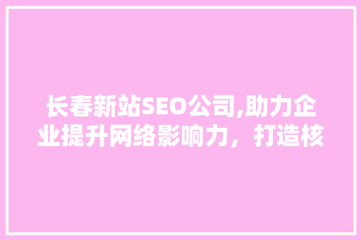长春新站SEO公司,助力企业提升网络影响力，打造核心竞争力