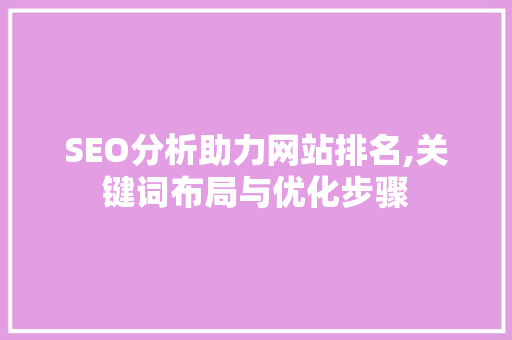 SEO分析助力网站排名,关键词布局与优化步骤