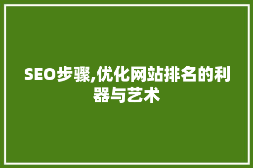 SEO步骤,优化网站排名的利器与艺术