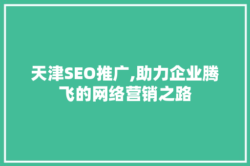 天津SEO推广,助力企业腾飞的网络营销之路