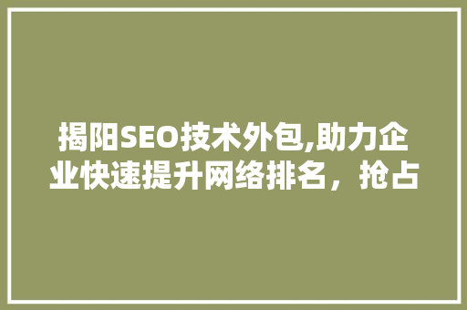 揭阳SEO技术外包,助力企业快速提升网络排名，抢占市场先机
