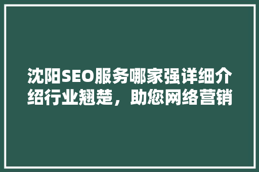 沈阳SEO服务哪家强详细介绍行业翘楚，助您网络营销一臂之力