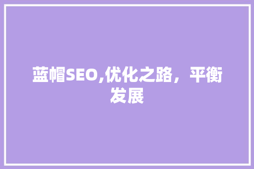 蓝帽SEO,优化之路，平衡发展