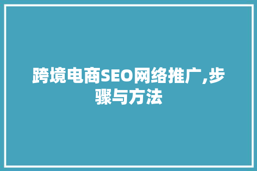 跨境电商SEO网络推广,步骤与方法