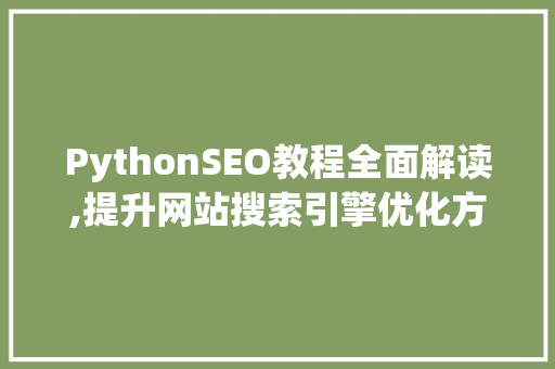 PythonSEO教程全面解读,提升网站搜索引擎优化方法的利器