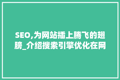 SEO,为网站插上腾飞的翅膀_介绍搜索引擎优化在网站发展中的重要作用