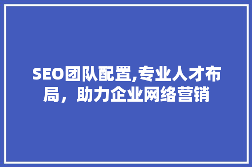SEO团队配置,专业人才布局，助力企业网络营销