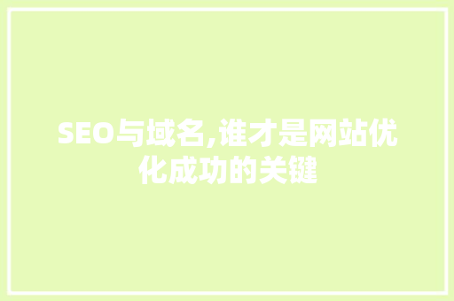 SEO与域名,谁才是网站优化成功的关键