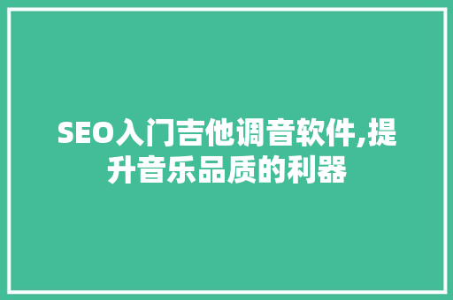 SEO入门吉他调音软件,提升音乐品质的利器  第1张