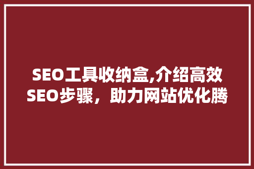 SEO工具收纳盒,介绍高效SEO步骤，助力网站优化腾飞