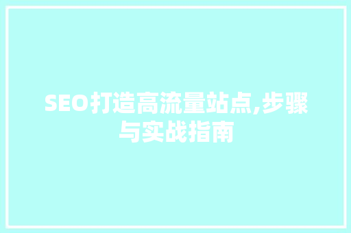 SEO打造高流量站点,步骤与实战指南