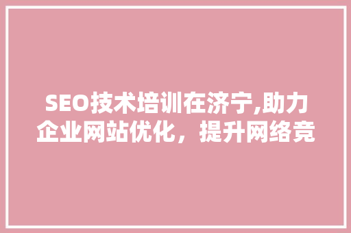 SEO技术培训在济宁,助力企业网站优化，提升网络竞争力