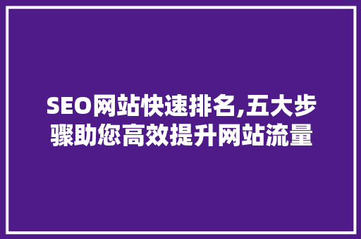 SEO网站快速排名,五大步骤助您高效提升网站流量