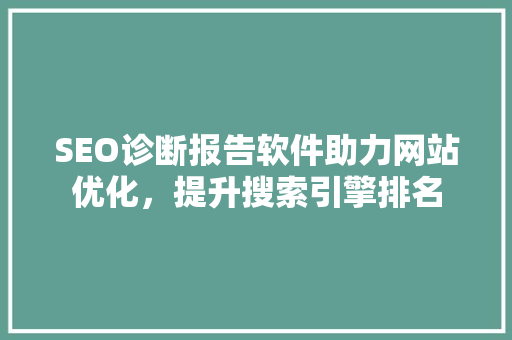 SEO诊断报告软件助力网站优化，提升搜索引擎排名