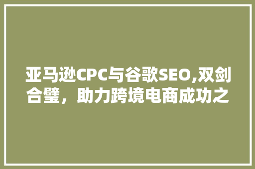 亚马逊CPC与谷歌SEO,双剑合璧，助力跨境电商成功之路