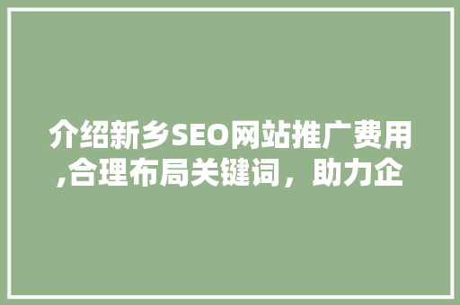 介绍新乡SEO网站推广费用,合理布局关键词，助力企业腾飞