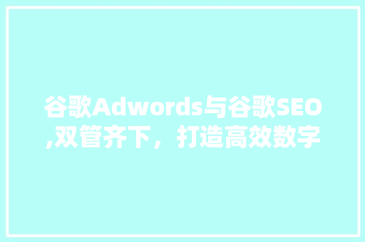 谷歌Adwords与谷歌SEO,双管齐下，打造高效数字营销步骤