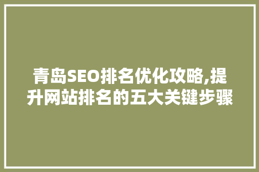 青岛SEO排名优化攻略,提升网站排名的五大关键步骤