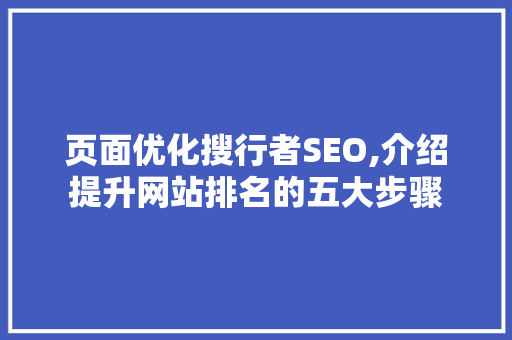 页面优化搜行者SEO,介绍提升网站排名的五大步骤