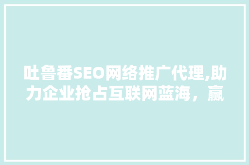 吐鲁番SEO网络推广代理,助力企业抢占互联网蓝海，赢在起跑线上
