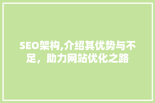 SEO架构,介绍其优势与不足，助力网站优化之路