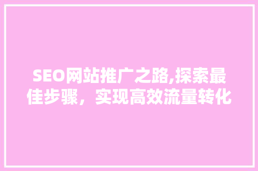 SEO网站推广之路,探索最佳步骤，实现高效流量转化