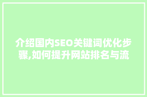 介绍国内SEO关键词优化步骤,如何提升网站排名与流量