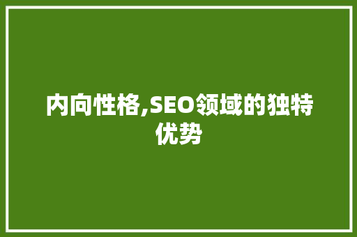 内向性格,SEO领域的独特优势