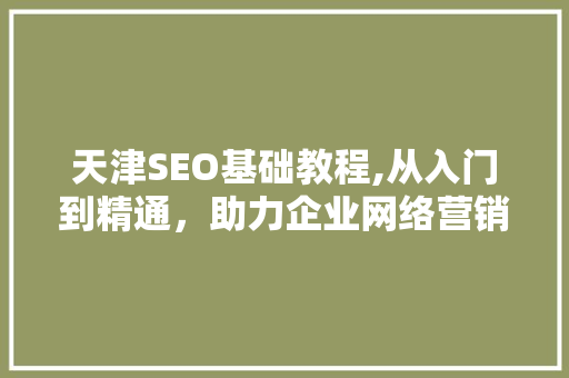 天津SEO基础教程,从入门到精通，助力企业网络营销