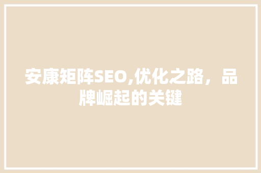 安康矩阵SEO,优化之路，品牌崛起的关键