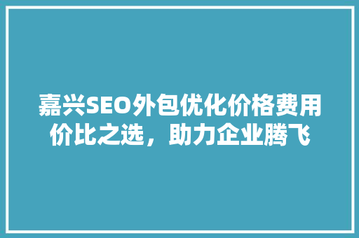 嘉兴SEO外包优化价格费用价比之选，助力企业腾飞