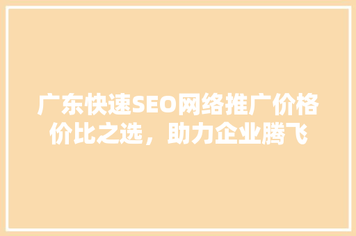 广东快速SEO网络推广价格价比之选，助力企业腾飞
