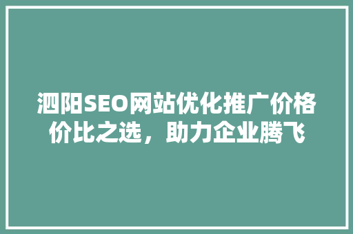 泗阳SEO网站优化推广价格价比之选，助力企业腾飞