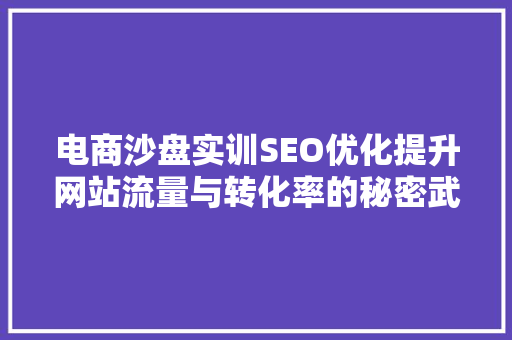 电商沙盘实训SEO优化提升网站流量与转化率的秘密武器