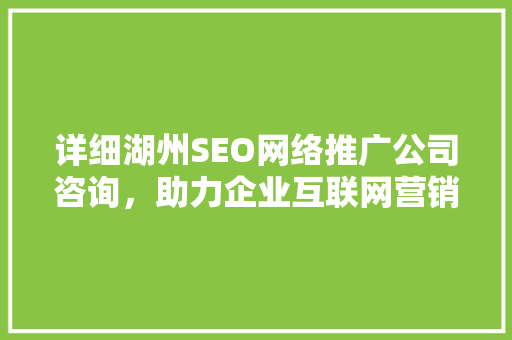 详细湖州SEO网络推广公司咨询，助力企业互联网营销腾飞