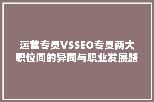 运营专员VSSEO专员两大职位间的异同与职业发展路径