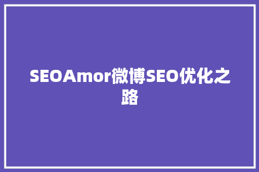SEOAmor微博SEO优化之路