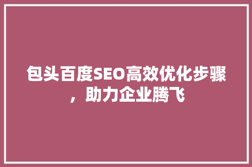 包头百度SEO高效优化步骤，助力企业腾飞