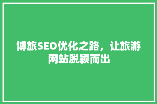 博旅SEO优化之路，让旅游网站脱颖而出
