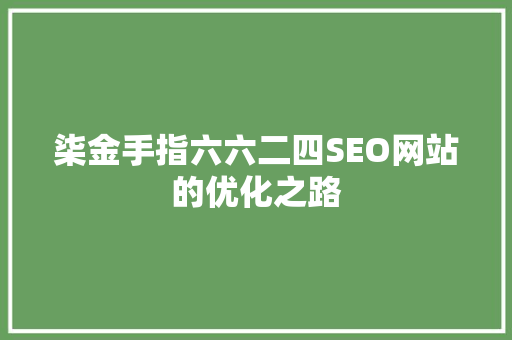 柒金手指六六二四SEO网站的优化之路