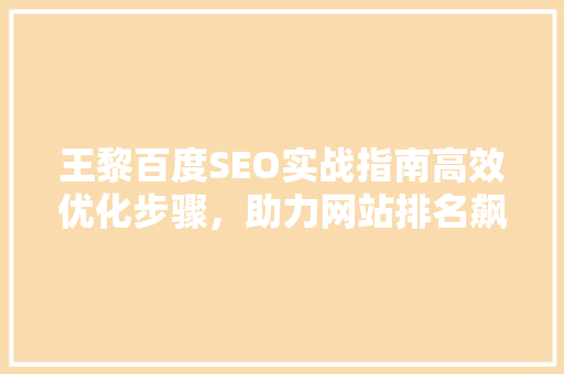王黎百度SEO实战指南高效优化步骤，助力网站排名飙升  第1张