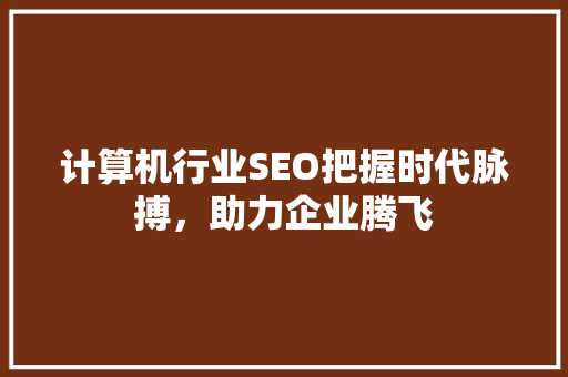 计算机行业SEO把握时代脉搏，助力企业腾飞  第1张