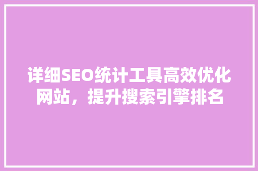 详细SEO统计工具高效优化网站，提升搜索引擎排名  第1张