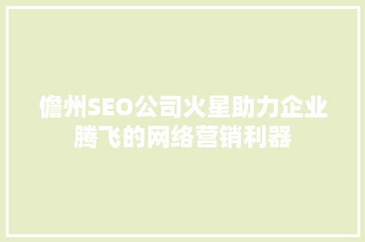 儋州SEO公司火星助力企业腾飞的网络营销利器