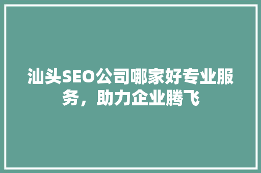 汕头SEO公司哪家好专业服务，助力企业腾飞