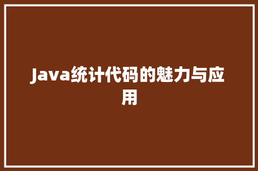 Java统计代码的魅力与应用